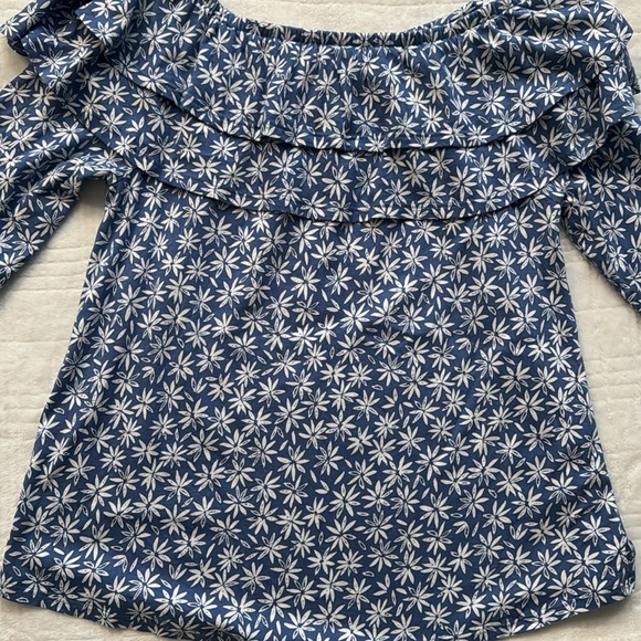 J.Jill Blue floral Off The Shoulder Blouse - Picture 5 of 5
